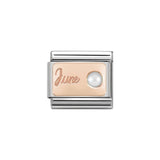 Nomination Classic Rose Gold June Pearl Charm - S&S Argento