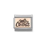 Nomination Classic Rose Gold Merry Christmas Italics Charm