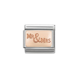 Nomination Classic Rose Gold Mr & Mrs Plate Charm