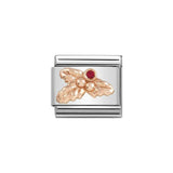 Nomination Classic Rose Gold & Red CZ Holly Charm