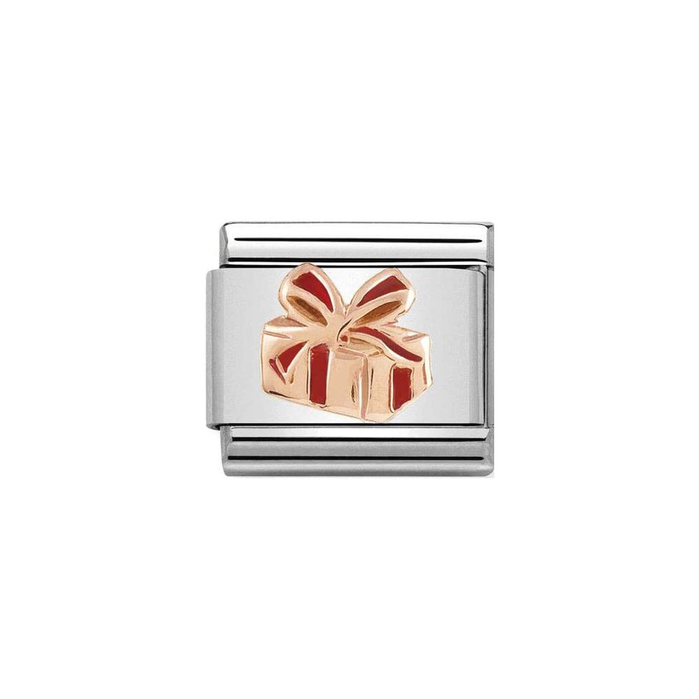Nomination Classic Rose Gold & Red Gift (Present) Charm