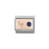 Nomination Classic Rose Gold September Sapphire Charm - S&S Argento