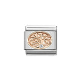 Nomination Classic Rose Gold & White CZ Tree of Life Charm - S&S Argento
