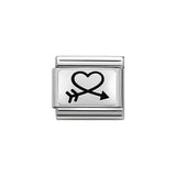 Nomination Classic Silver Arrow Around Heart Charm - S&S Argento