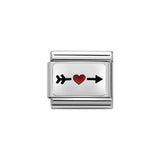 Nomination Classic Silver Arrow with Red Heart Charm