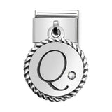 Nomination Classic Silver & CZ Drop Letter Q Charm