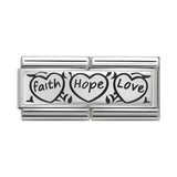 Nomination Classic Silver Faith Hope Love Double Charm - S&S Argento