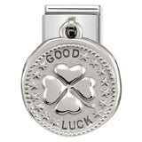 Nomination Classic Silver Good Luck Wishes Drop Coin Charm