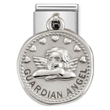 Nomination Classic Silver Guardian Angel Wishes Drop Coin Charm