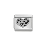 Nomination Classic Silver Leopard Print Heart Charm