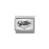 Nomination Classic Silver Sister Heart Charm - S&S Argento