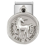 Nomination Classic Silver Unique Like A Unicorn Drop Coin Charm