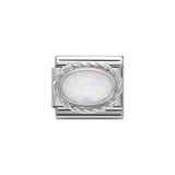 Nomination Classic Silver White Opal Charm