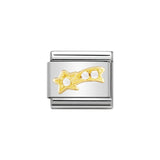 Nomination Classic Gold White Shooting Star Cubic Zirconia Charm - S&S Argento