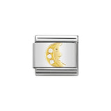 Nomination Classic Gold White Moon Cubic Zirconia Charm - S&S Argento