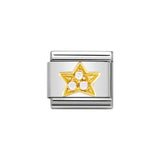 Nomination Classic Gold White Star Cubic Zirconia Charm - S&S Argento