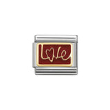 Nomination Classic Gold & Red Love Writing Charm