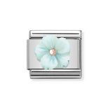 Nomination Classic Rose Gold 3D Turquoise Flower Charm