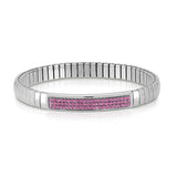 Nomination Extension Glitter Stainless Steel & Pink Swarovski Stretch Bracelet