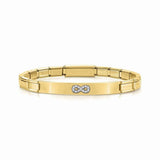 Trendsetter Bracelet Yellow Gold & CZ Pave Infinity Bracelet - S&S Argento